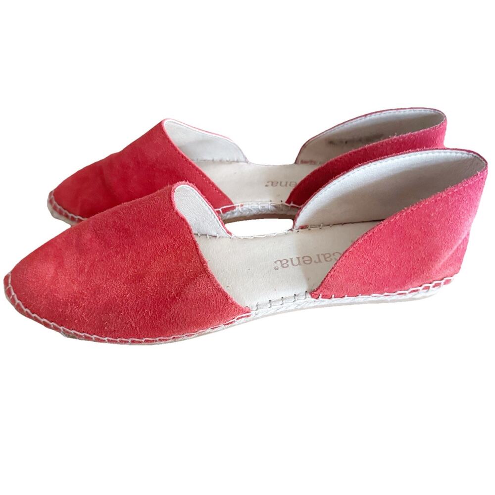Macarena Womens Red Espadrilles Flats Suede Leather Shoes Sz 9/40 Made in Spain - Picture 1 of 9